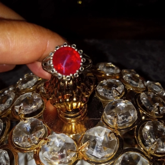 RED RUBY RING WITH BLACK SPINEL 5.115 CARATS - Picture 6 of 10